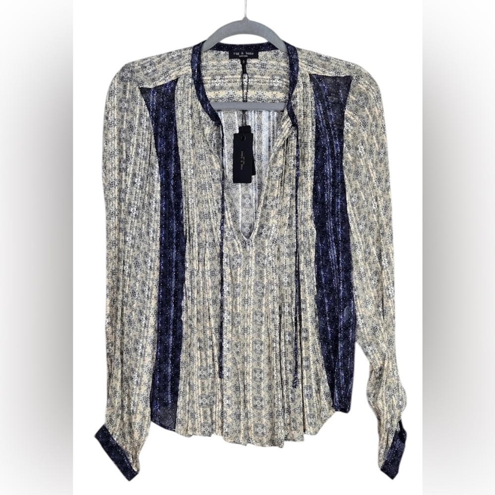 rag & bone Amaris Print Metallic Bo-Ho Top NWT 💕
